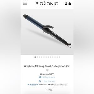 Bio ionic graphene mx long barrel 1.25” -NEVER USED